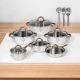 Rolux Stainless Steel/W Chrome Pot Set, 15pc