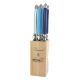 Andre Verdier Steak Knife Set with Wooden Stand, Set of 6 (Beach)