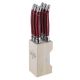 Andre Verdier Steak Knife Set with Wooden Stand, Set of 6 (Cherry Red)