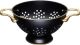 MasterClass Stainless Steel Matt Black and Brass Colander 24cm