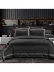 Egyption Cotton Co Giorgio Duvet Cover Queen- Black