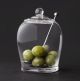Glass Olive Jar With Metal Spoon