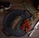 Victoria Seasoned Round Reversible Cast Iron Griddle, 32cm