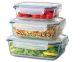 Continental Homeware Glass Lunch Box Set ,3 -Piece 