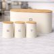 Aqua Bread Bin and Canister Set Cream – 4 Piece