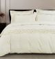 Cotton Co Christy Cream/Stone Duvet Cover Set – 400 Thread Count (Super King: 260cm x 230cm)