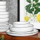 Verge NeoLine White with Black Rim Dinner Set 16pc