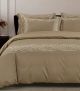 Cotton Co Christy Stone/Cream Duvet Cover Set – 400 Thread Count (Queen: 230cm x 200cm)