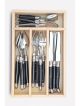 Andre Verdier Laguiole France Cutlery Set,24pc (Black)