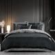 Cotton Co Donatella Black/Silver Duvet Cover Set – 400 Thread Count (King: 230cm x 220cm)