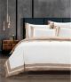 Cotton Co Fiorenza Cream/Stone Duvet Cover Set – 400 Thread Count (King: 230cm x 220cm)