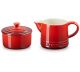 Le Creuset Cream/Milk and Sugar Set (Cerise)