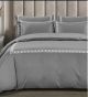 Cotton Co Kathy Grey Duvet Cover Set – 400 Thread Count (Super King: 260cm x 230cm)
