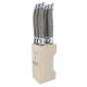 Andre Verdier Steak Knife Set with Wooden Stand, Set of 6 (Grey)