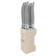 Andre Verdier Steak Knife Set with Wooden Stand, Set of 6 (Grey)