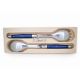 Andre Verdier Laguiole France 2pc Salad Server Set (Blue)