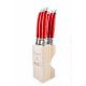 Andre Verdier Steak Knife Set with Wooden Stand, Set of 6 (Red)