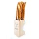 Andre Verdier Steak Knife Set with Wooden Stand, Set of 6 Olivewood