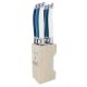 Andre Verdier Steak Knife Set with Wooden Stand, Set of 6 (Ocean)