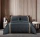 Cotton Co Roberto Black/Stone Duvet Cover Set -  400 Thread Count (Super King: 260cm x 230cm)