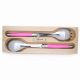 Andre Verdier Laguiole France 2pc Salad Server Set (Pink)