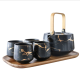 Kintsugi Kintsukuroi Black Teapot & Cups Set