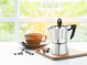Pedrini Coffee Maker Polished Aluminium 6 Cups - Black