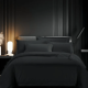 Egyptian Cotton Duvet Cover 400 Thread Count - Black (Double 200x200)