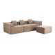 CloudRest by DH L-Shape Compression Sectional + Ottoman – Beige