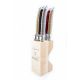 Andre Verdier Steak Knife Set with Wooden Stand, Set of 6 (Traditional)