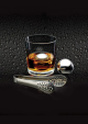 KitchenCraft BarCraft 3 Piece Stainless Steel Ice Balls, Tongs and Storage Bag