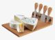 Bamboo Cheese Plate & Knife Set 5PC