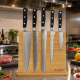Eetrite Shadow Acacia Magnetic Knife Block Set 6 Piece