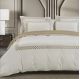 Cotton Co Elle Cream/Stone Duvet Cover Set – 400 Thread Count (Queen: 230cm x 200cm)