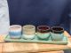 Verge Ceramic Glazed Condiment Set W/Tray 5pc