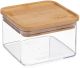 Acrylic Square Storage Container With Bamboo Lid 500ml