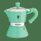 Pezzetti Belle Express Stove Top Coffee Maker 6-Cup (Turquoise Elegance)