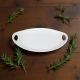 Verge Ceramic Oval Platter/W Handles 49x29x10cm