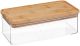 Acrylic Rectangle Storage Container With Bamboo Lid 1L