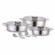 Rolux Hammered Stainless Steel Cookware Set 9pc