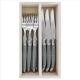 Andre Verdier Steak Knives & Forks Set 12pc - Mole Grey