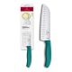 Victorinox Swiss Classic Santoku Knife Fluted Blade 17cm Blister - Kale Green