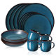 Zaza Round Dinner Set 16pc – Ocean Blue